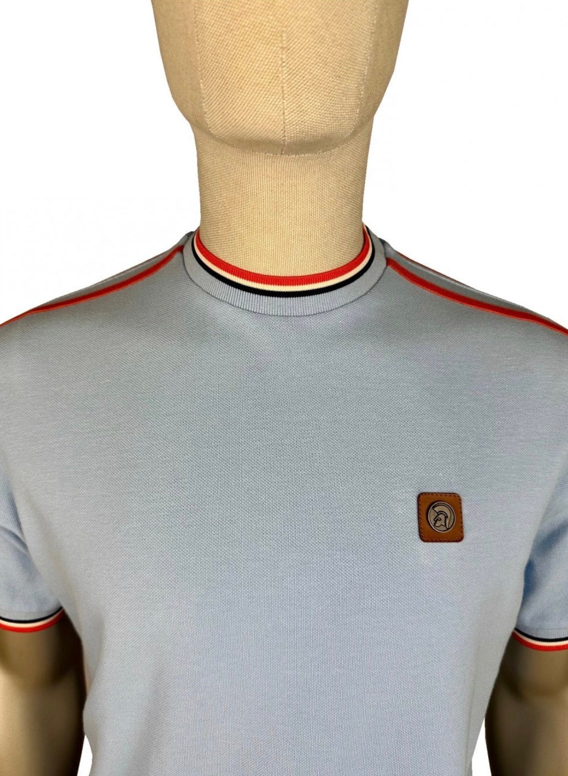 TROJAN
Three colour tipping pique tee TC/1042 - POWDER