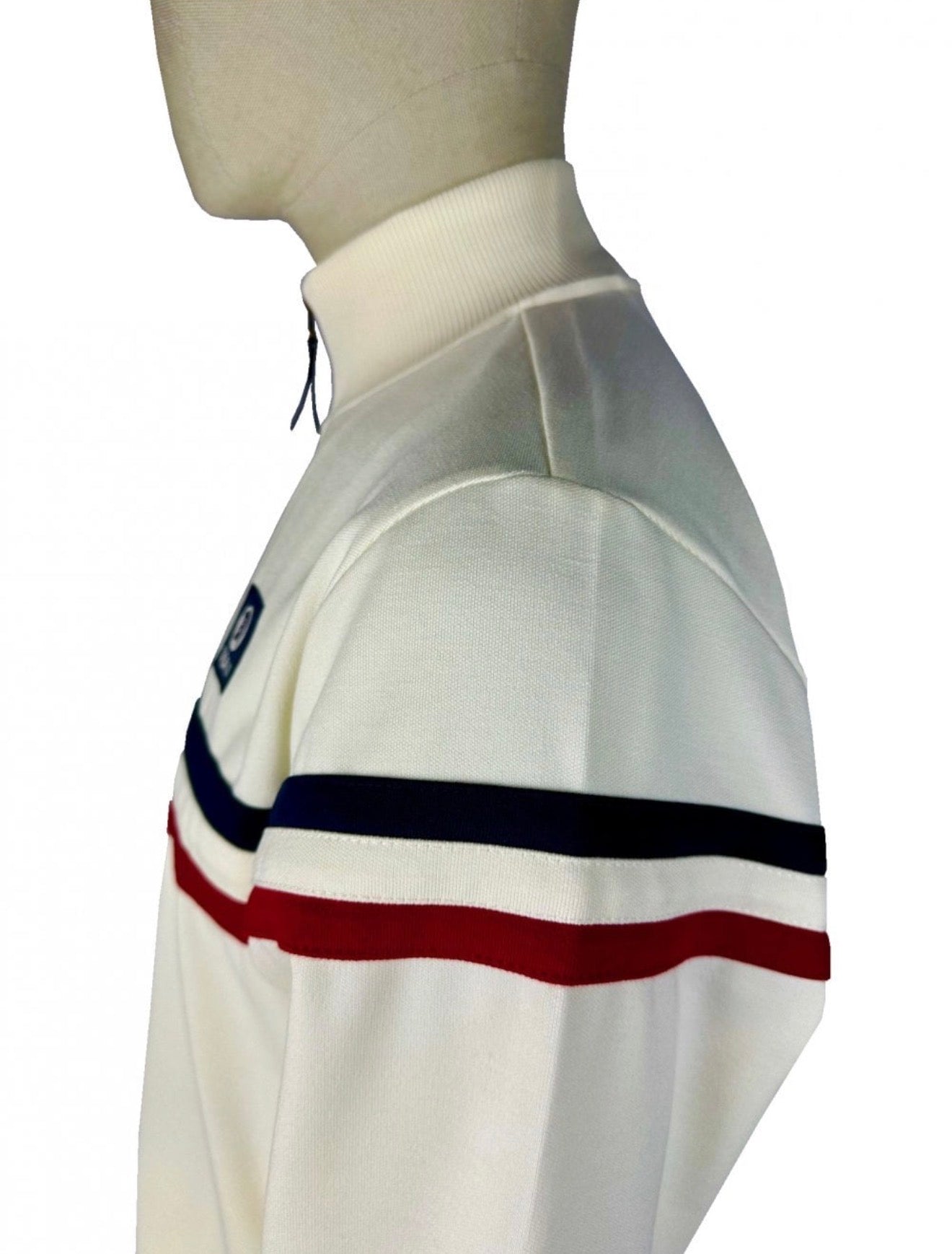 Retro Stripe Track Top - Ecru TR/9052