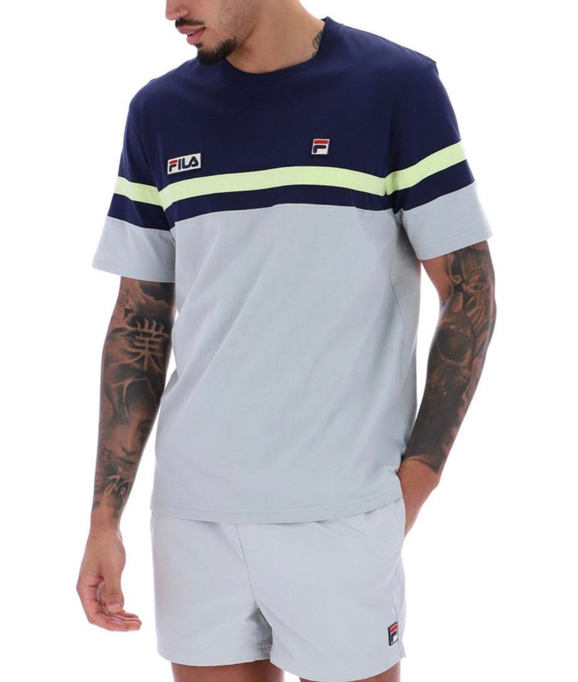 Duncan Fila Vintage Cut & Sew Stripe Crew Tee (FN)