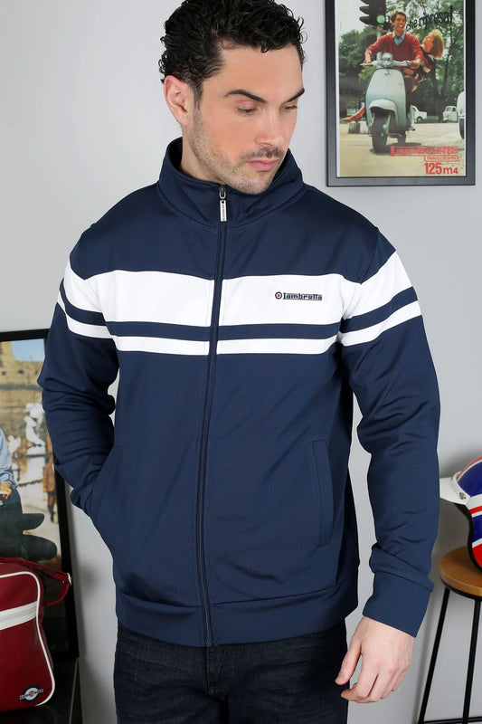 Lambretta Championship Track Top - Navy / White