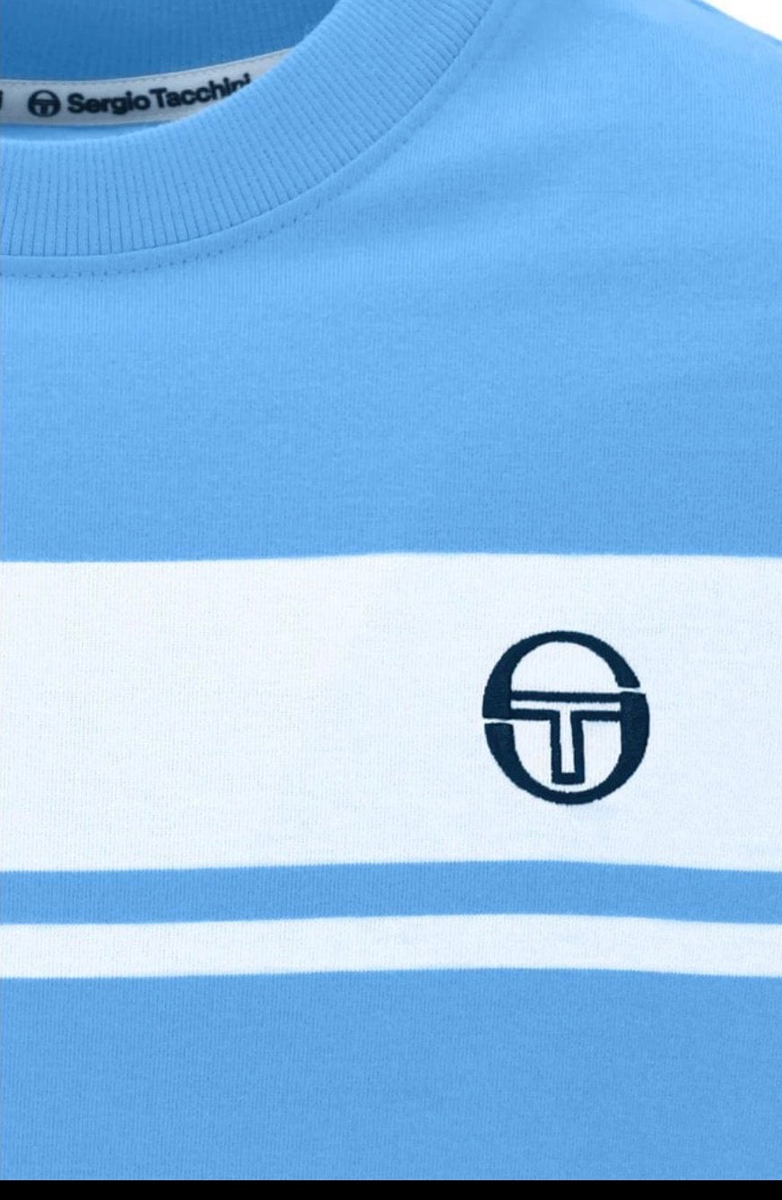 SERGIO TACCHINI | Master 4593-294 Retro Contrast Stripe Half Sleeve T-Shirt - Azure Blue