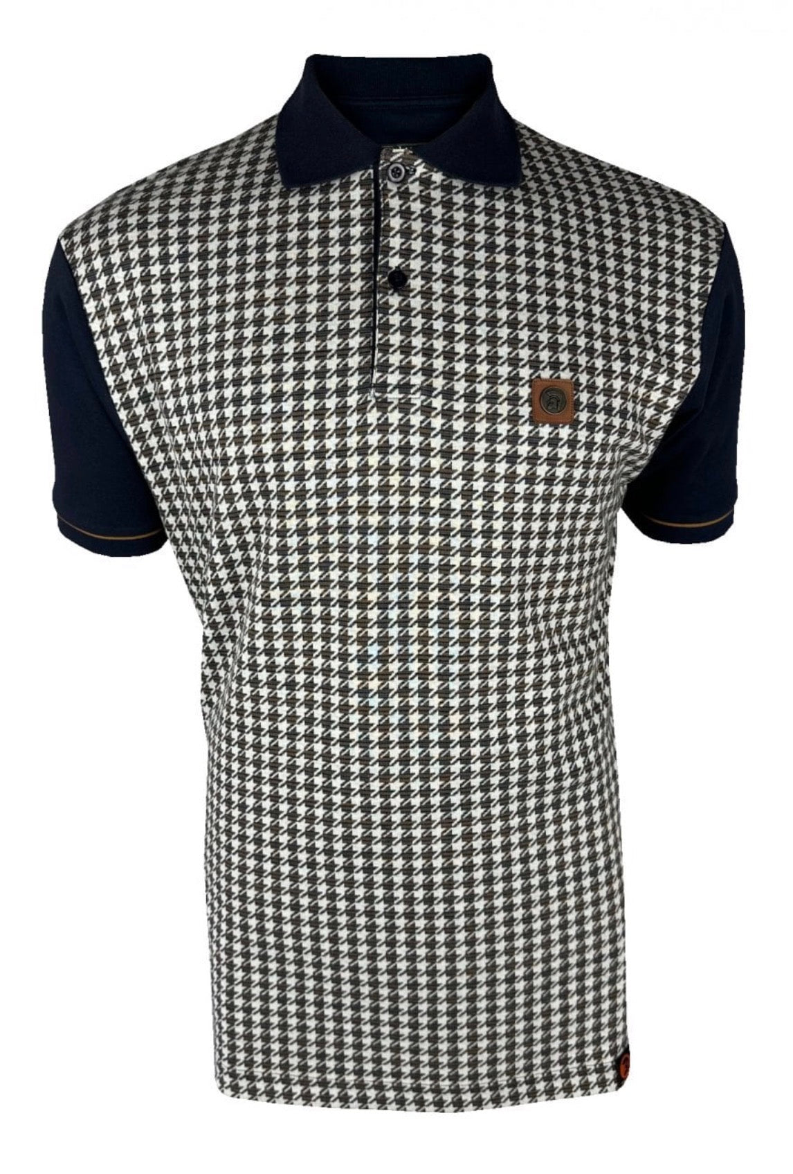 TROJAN Houndstooth Panel Polo TR/9074 - Navy