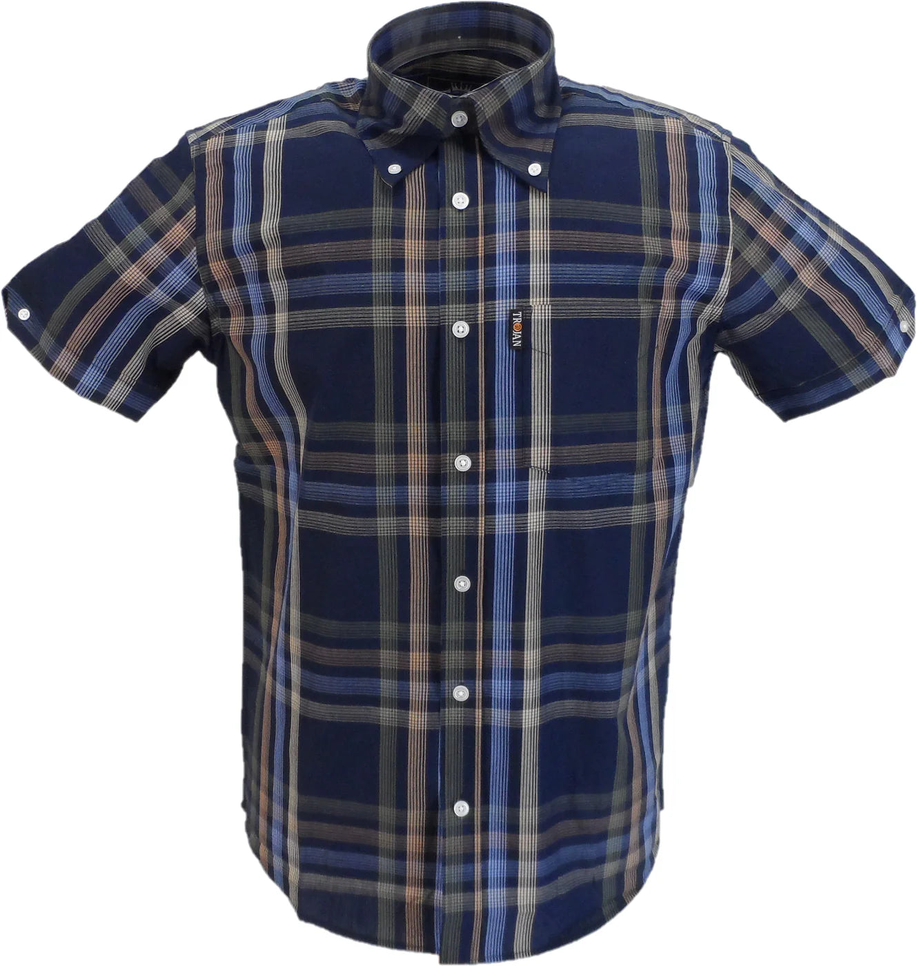 Trojan Check Shirt - Navy - TC1044