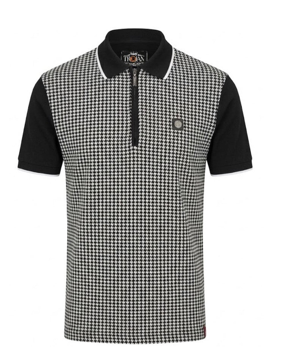 Mono Houndstooth Zip Polo TR/9125