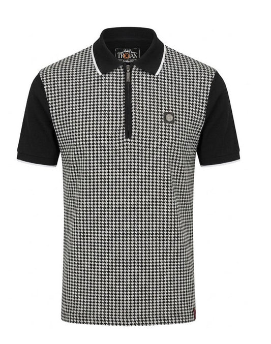 Mono Houndstooth Zip Polo TR/9125