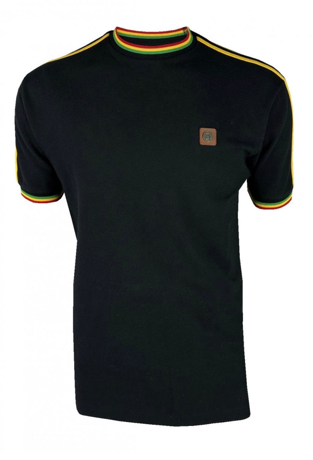 Three colour tipping pique tee TC/1042 - BLACK
