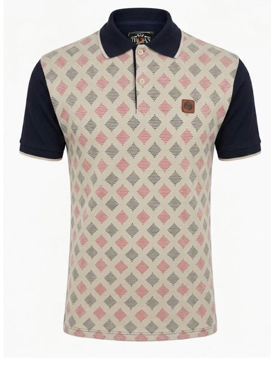 Trojan Ottoman Diamond Panel Polo TR/9120 - Navy
