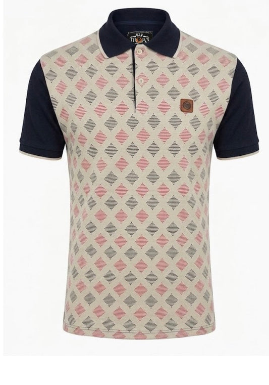 Trojan Ottoman Diamond Panel Polo TR/9120 - Navy