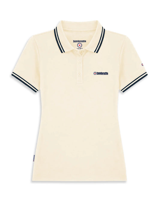 Ladies Lambretta Twin Tipped Polo - Ecru