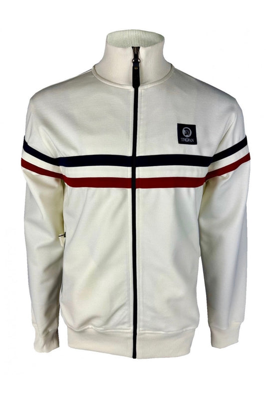 Retro Stripe Track Top - Ecru TR/9052