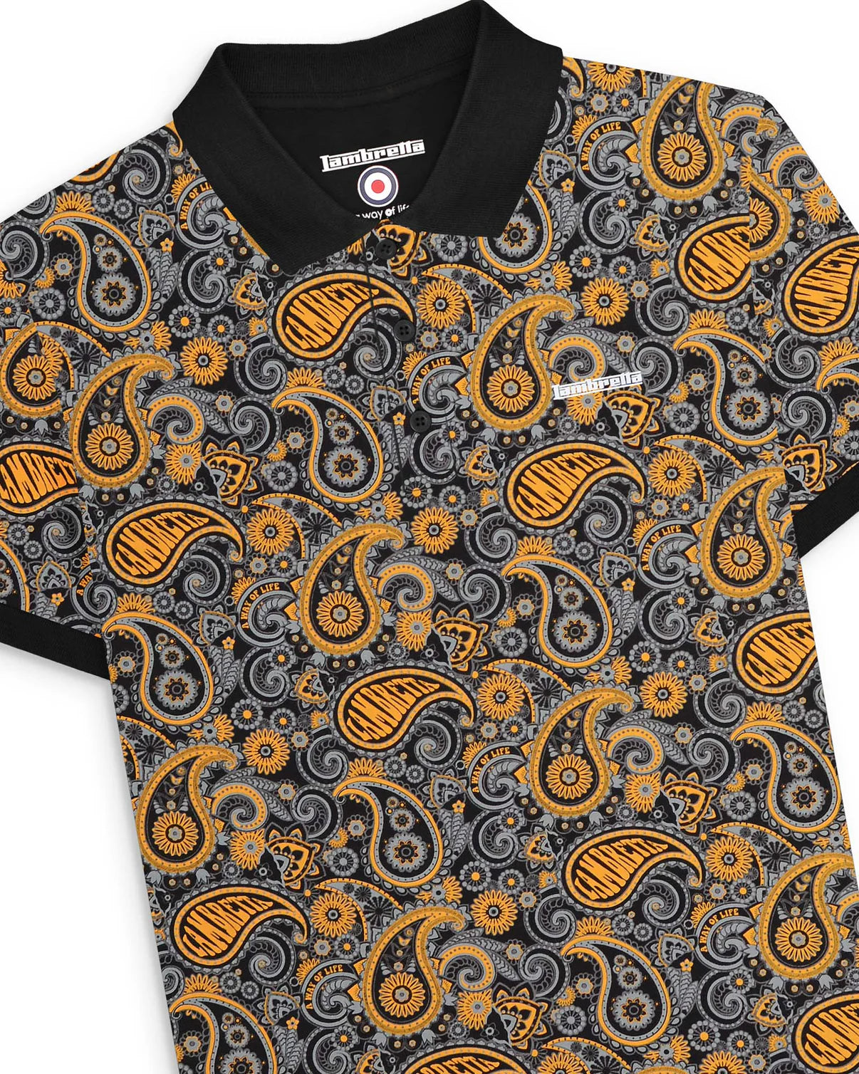 Paisley Brand Polo - Black / Gold