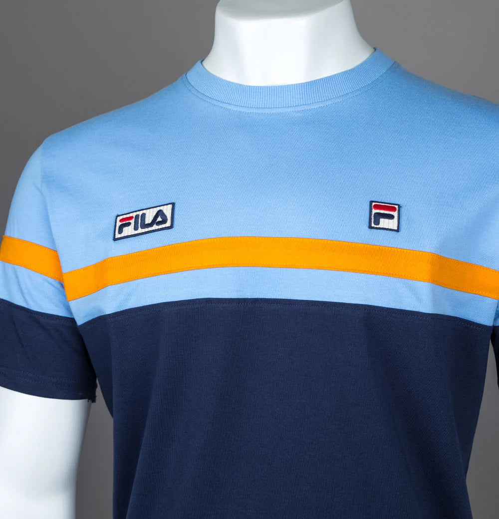 FILA VINTAGE DUNCAN T-SHIRT VISTA BLUE/FILA NAVY/BRIGHT MARIGOLD