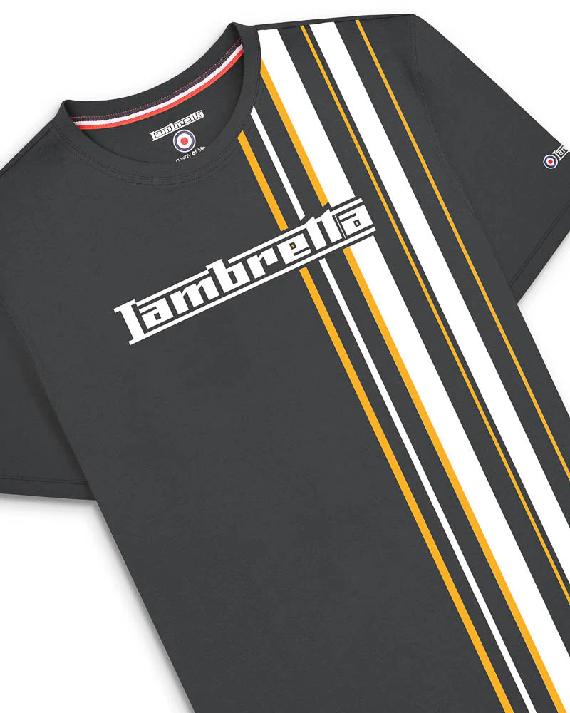 Racing Stripe Tee - Iron / Gold