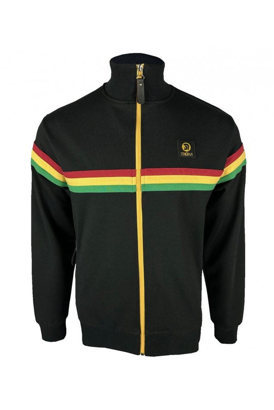 Trojan Retro Stripe Track Top - Black