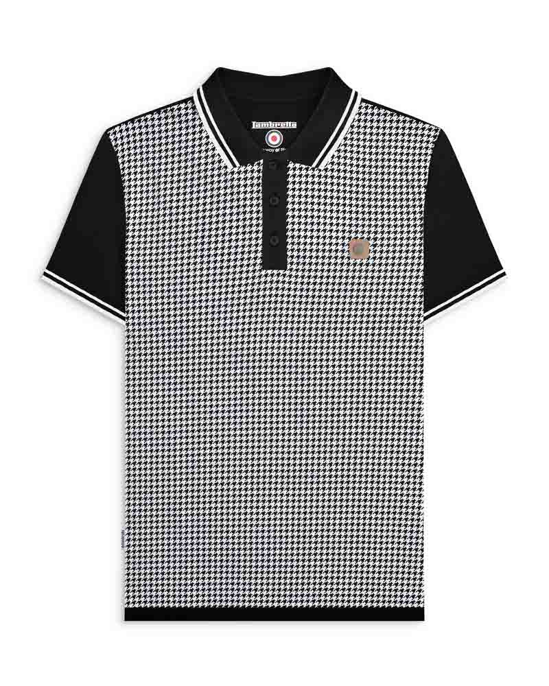 Houndstooth Polo - Black/White
