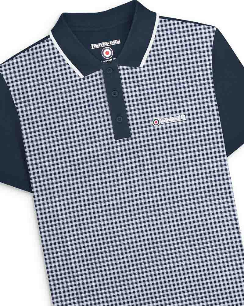 Gingham AOP Polo - Navy
