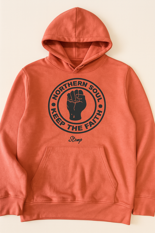 Northern Soul Hoody - Salmon with Black Logo