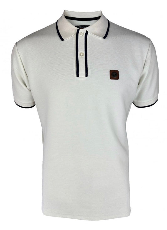 Ottoman Stripe Trim Polo - Ecru -  TR/9080