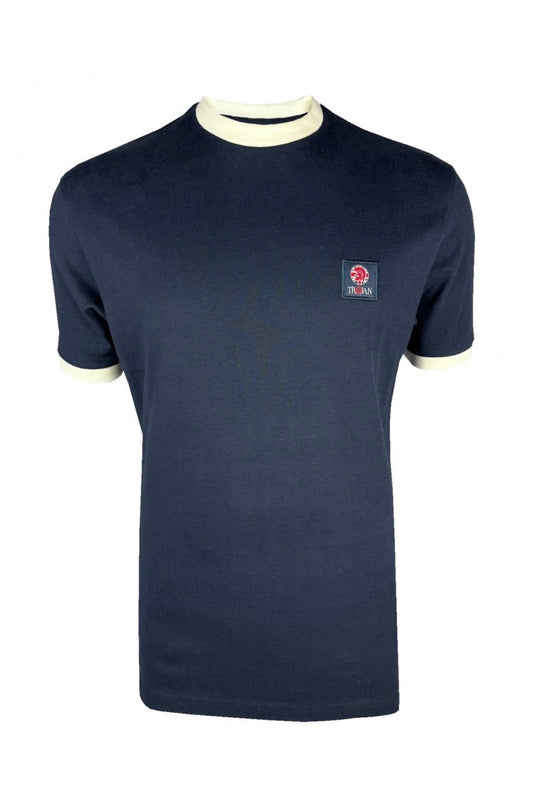 Flag Badge Ringer Tee - Navy  TR/9086