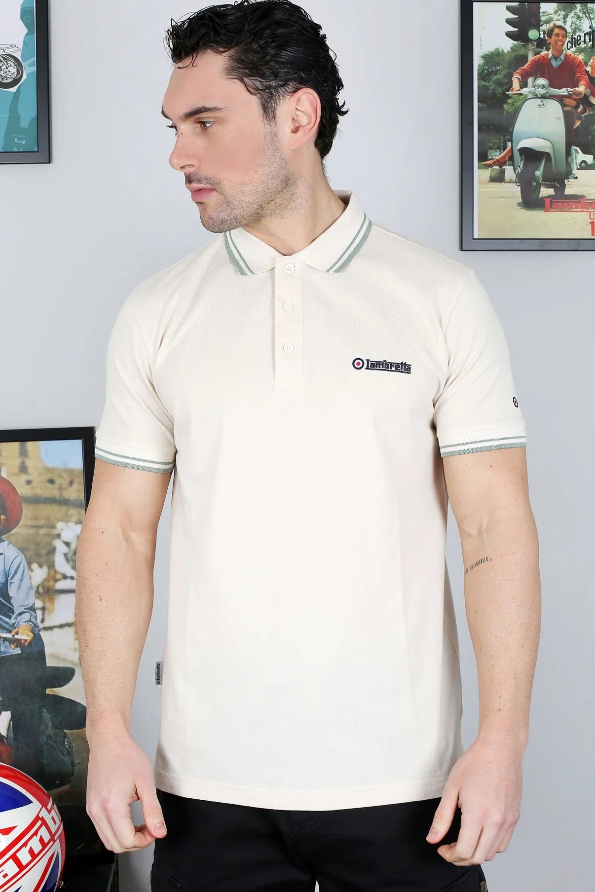 Twin Tipped Polo - Tofu / Iceburg Green