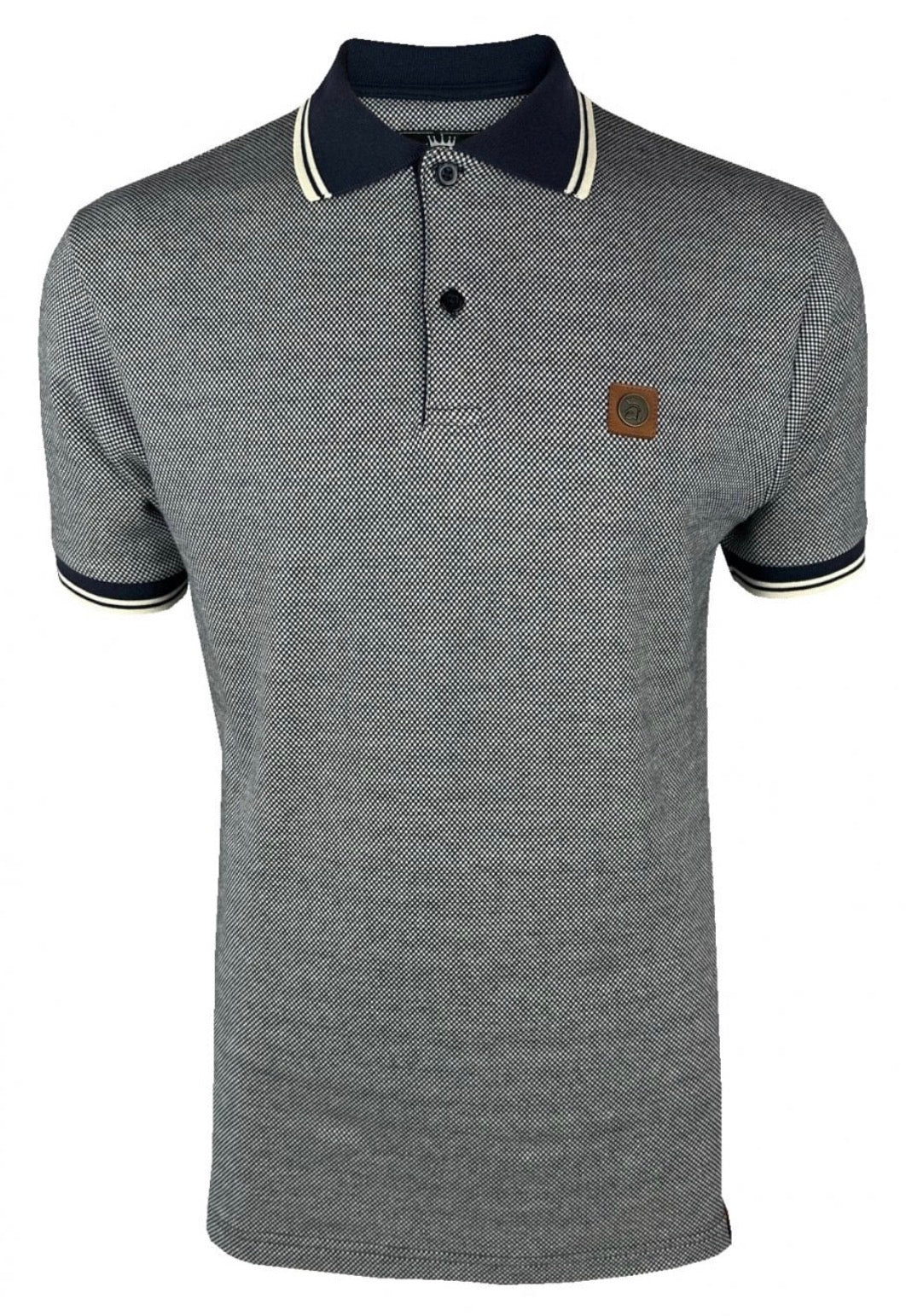 Jacquard Semi-Plain Polo - Navy TR/9016
