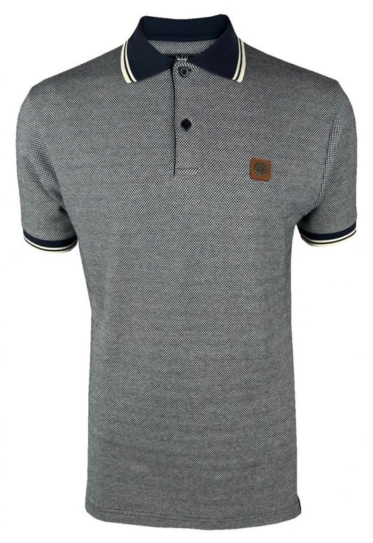 Jacquard Semi-Plain Polo - Navy TR/9016