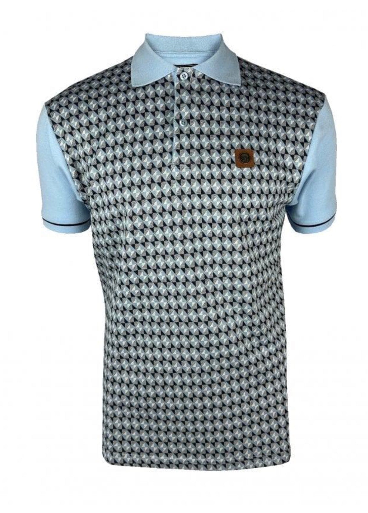 Trojan Diagonal Jacquard Panel Polo TR/8976 - Powder