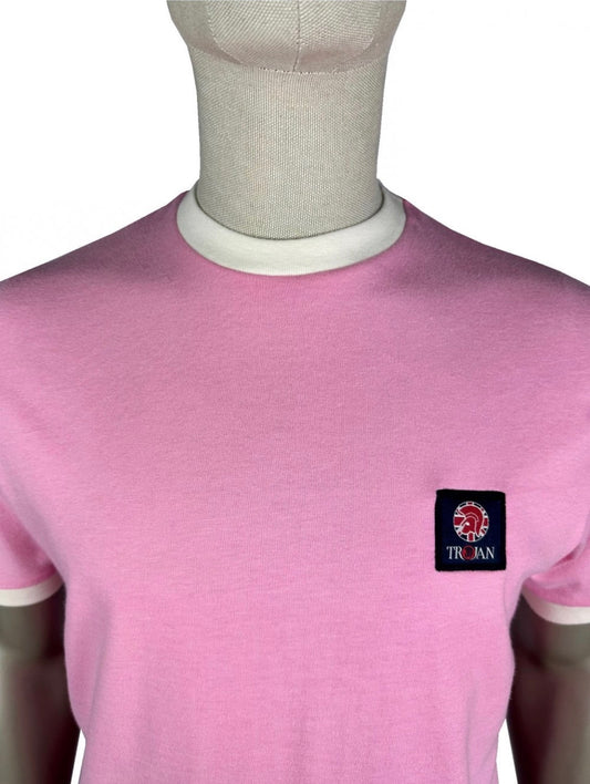 Flag Badge Ringer Tee - Pink  TR/9086