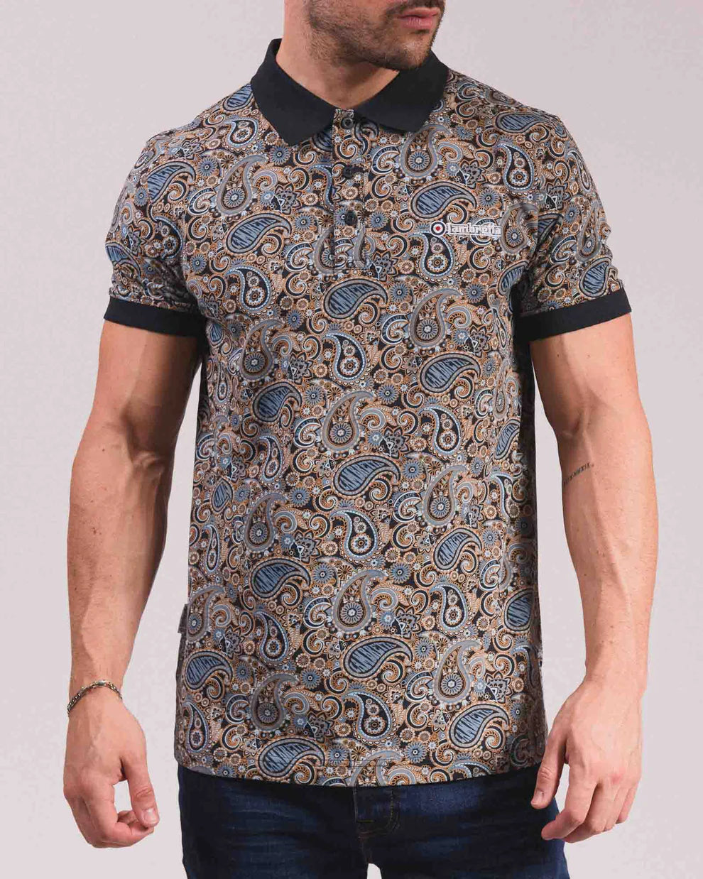 Paisley Brand Polo - Navy / Smoke Blue