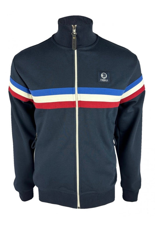 Retro Stripe Track Top - Navy TR/9052