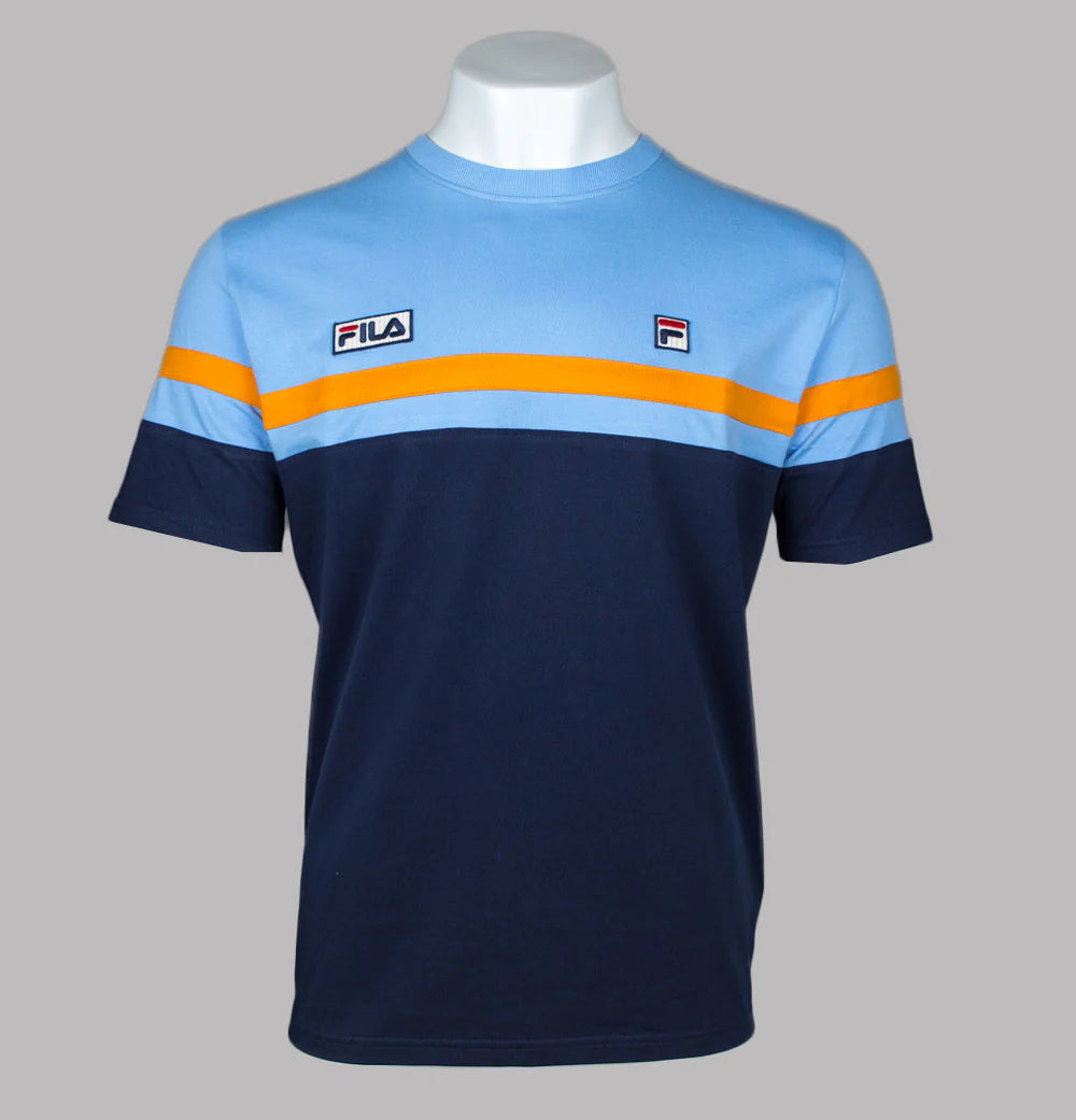 FILA VINTAGE DUNCAN T-SHIRT VISTA BLUE/FILA NAVY/BRIGHT MARIGOLD