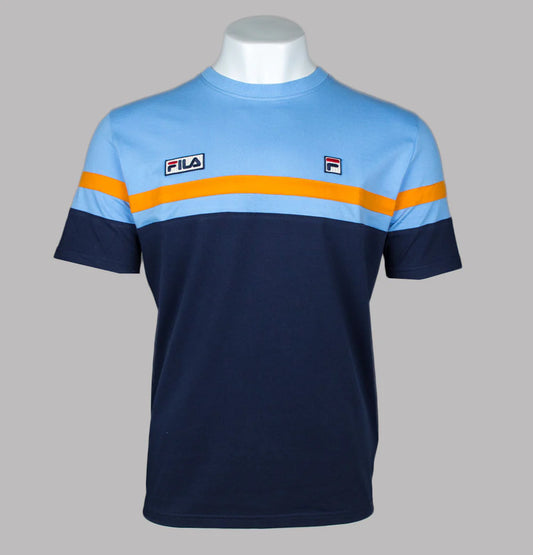 FILA VINTAGE DUNCAN T-SHIRT VISTA BLUE/FILA NAVY/BRIGHT MARIGOLD
