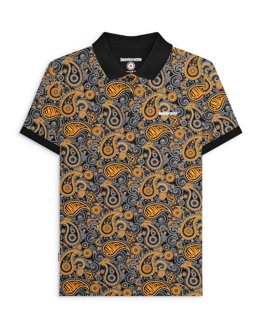 Paisley Brand Polo - Black / Gold