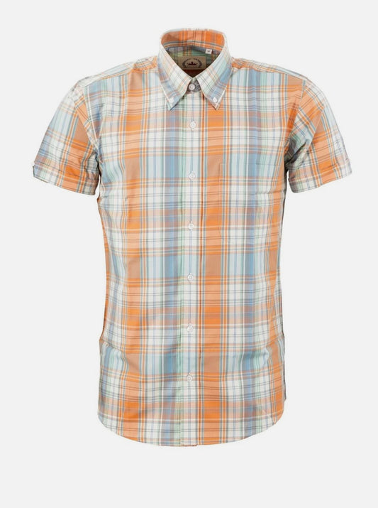 Relco Orange & Blue Check Shirt - CK68