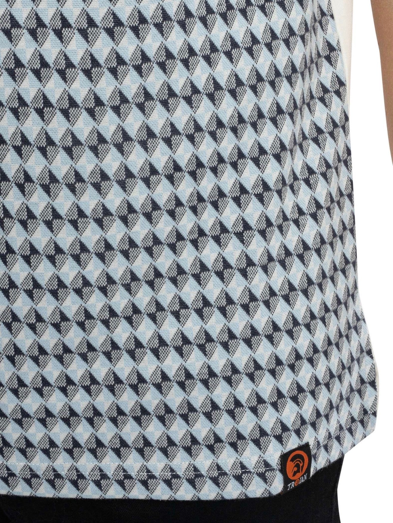 Trojan Diagonal Jacquard Panel Polo TR/8976 - Ecru