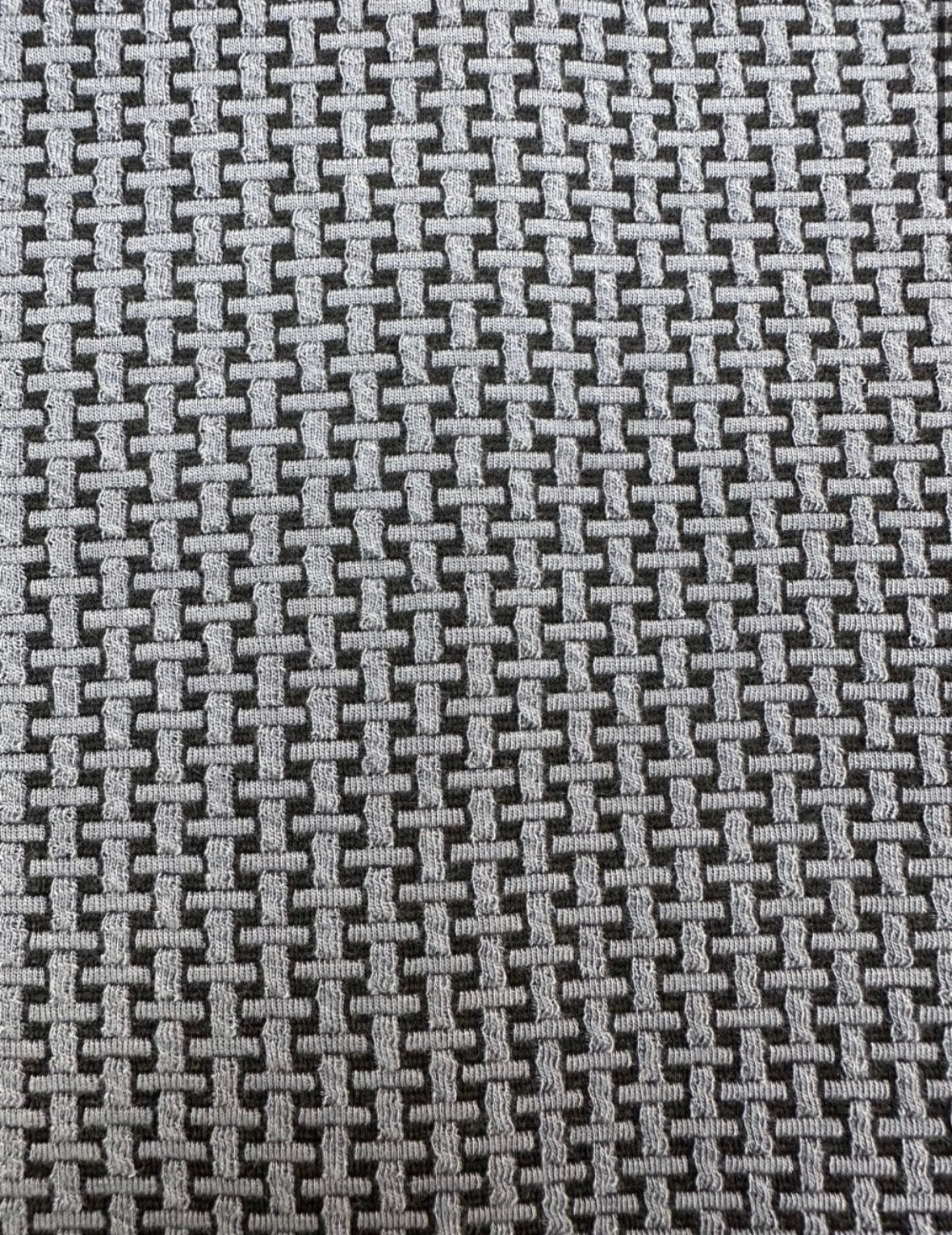 Basket Knit Zip Panel Polo - Black