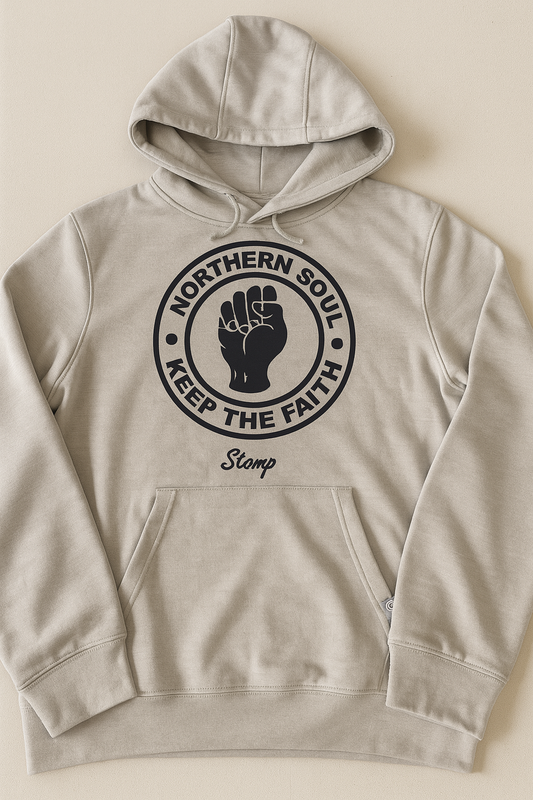 Northern Soul Hoody - Stone with Black Logo