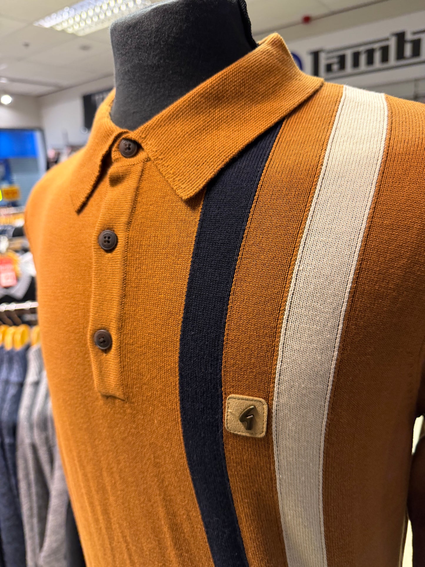 GABICCI VINTAGE COLTRANE STRIPE KNIT WALNUT