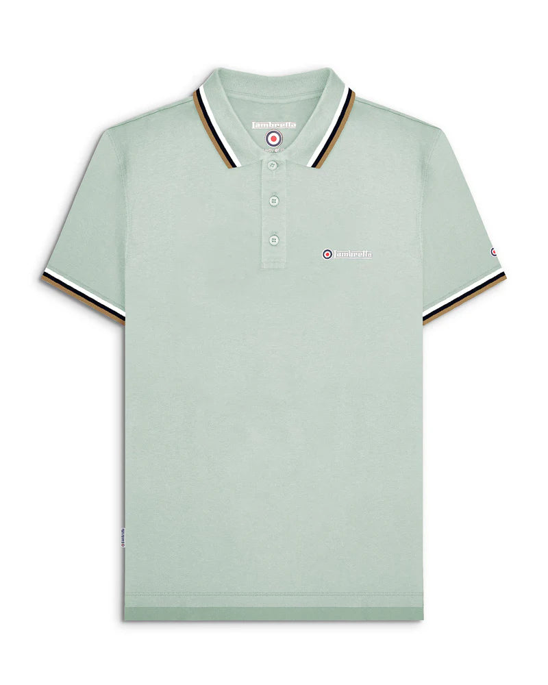 TRIPLE TIPPED POLO - pale aqua