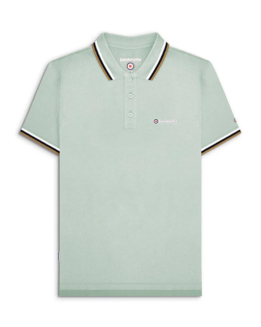 TRIPLE TIPPED POLO - pale aqua