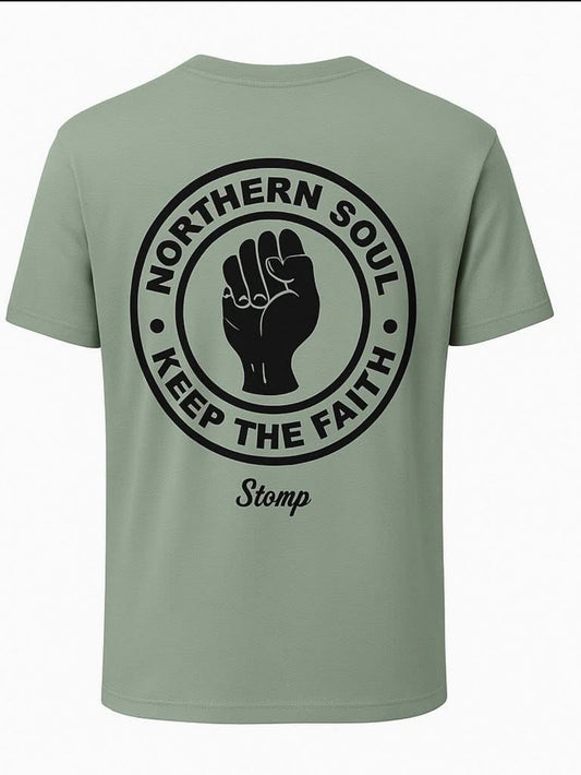Northern Soul T Shirt - Sage