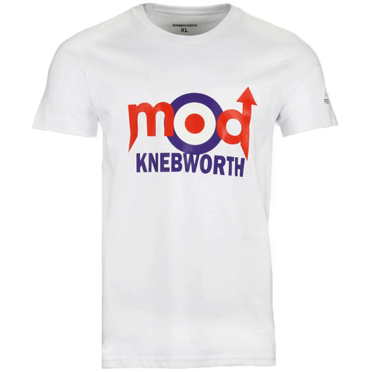 Knebworth - Mod Font Logo Print T-Shirt White
