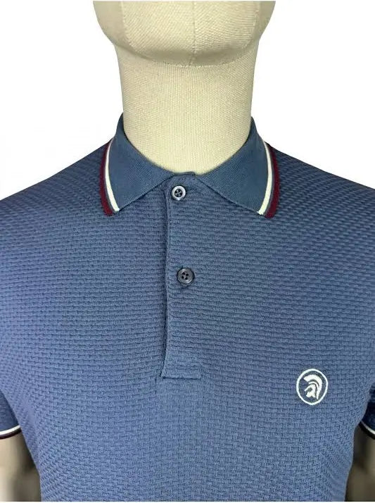 Twin Tipped Textured Polo - Air Force - TC 1038