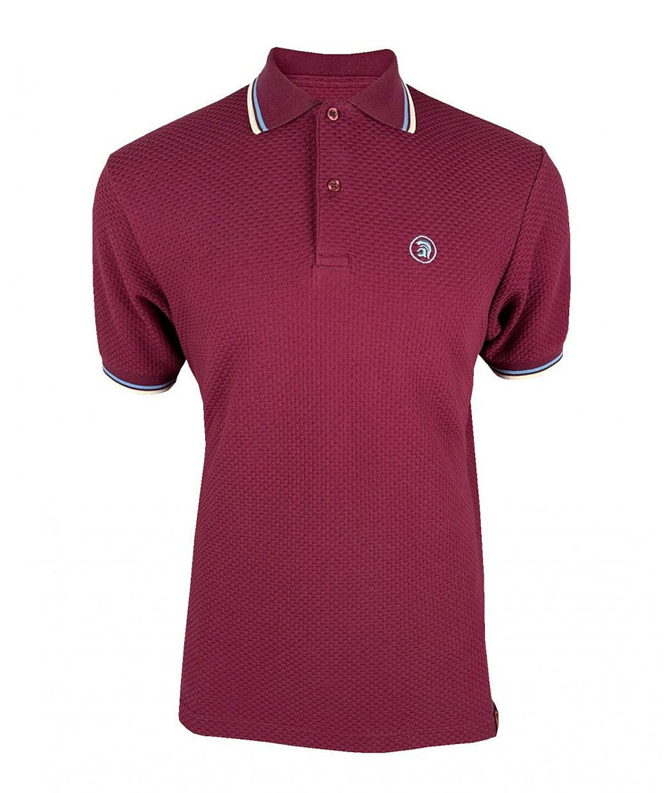 Twin Tipped Textured Polo - port - TC 1038