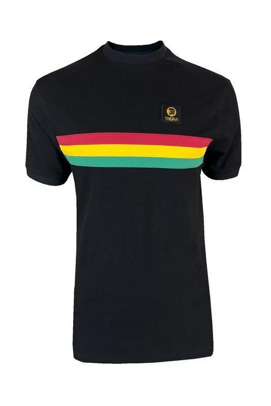 Retro Stripe Pique Tee - Black
