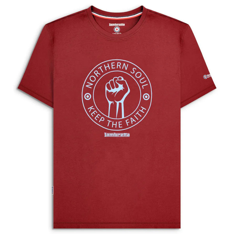 Northern Soul tee - Burgundy