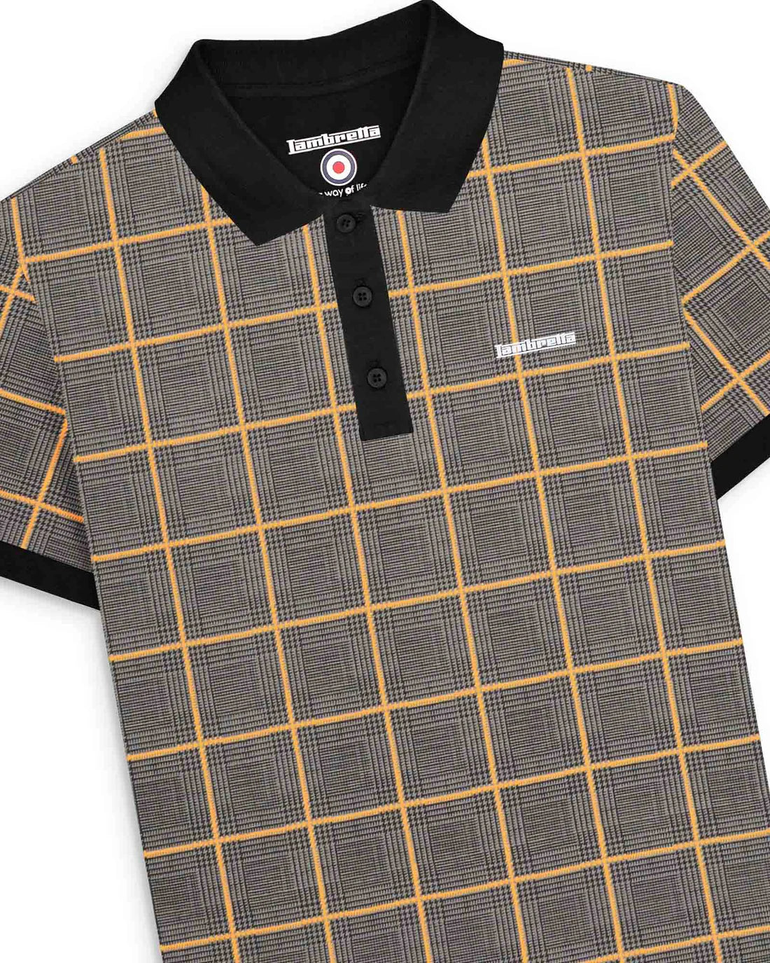 POW Check Polo - Steel Grey