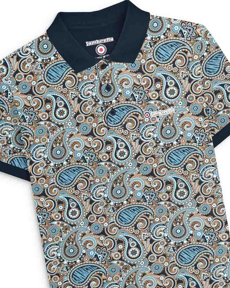 Paisley Brand Polo - Navy / Smoke Blue