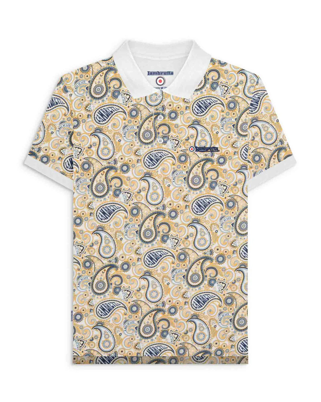 Paisley Brand Polo - White / Navy