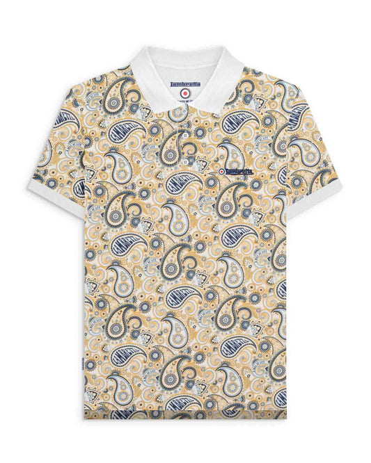 Paisley Brand Polo - White / Navy